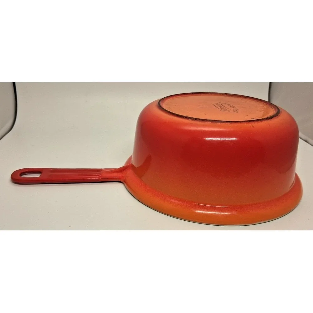Descoware 89-A 18 M Belgium Flame Orange Cast Iron Saucepan NO LID